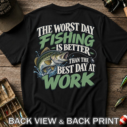 Largemouth Bass Fishing Humor Graphic T-Shirt | Back Print