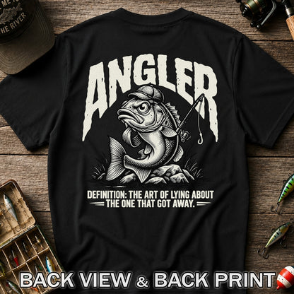 Angler Bass Fishing The One That Got Away Graphic T-Shirt | Back Print
