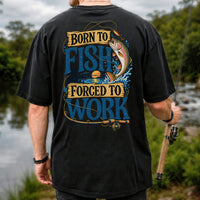 Rainbow Trout Lake Sunset Fishing Graphic T-Shirt | Back Print