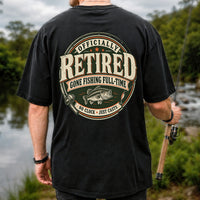 Officially Retired Gone Fishing Full-Time Bass Fishing T-Shirt | Back Print