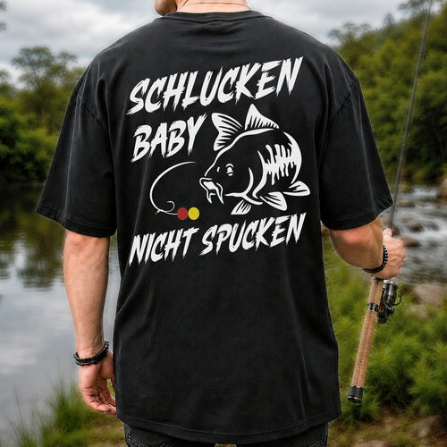 Schlucken Baby Nicht Spucken Funny Bass Fishing T-Shirt | Back Print