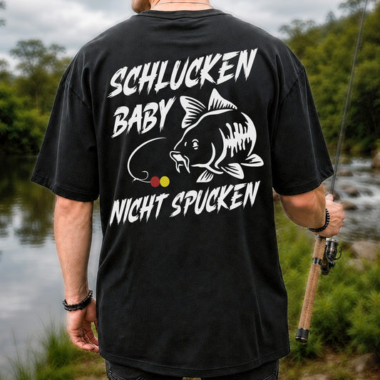 Schlucken Baby Nicht Spucken Funny Bass Fishing T-Shirt | Back Print