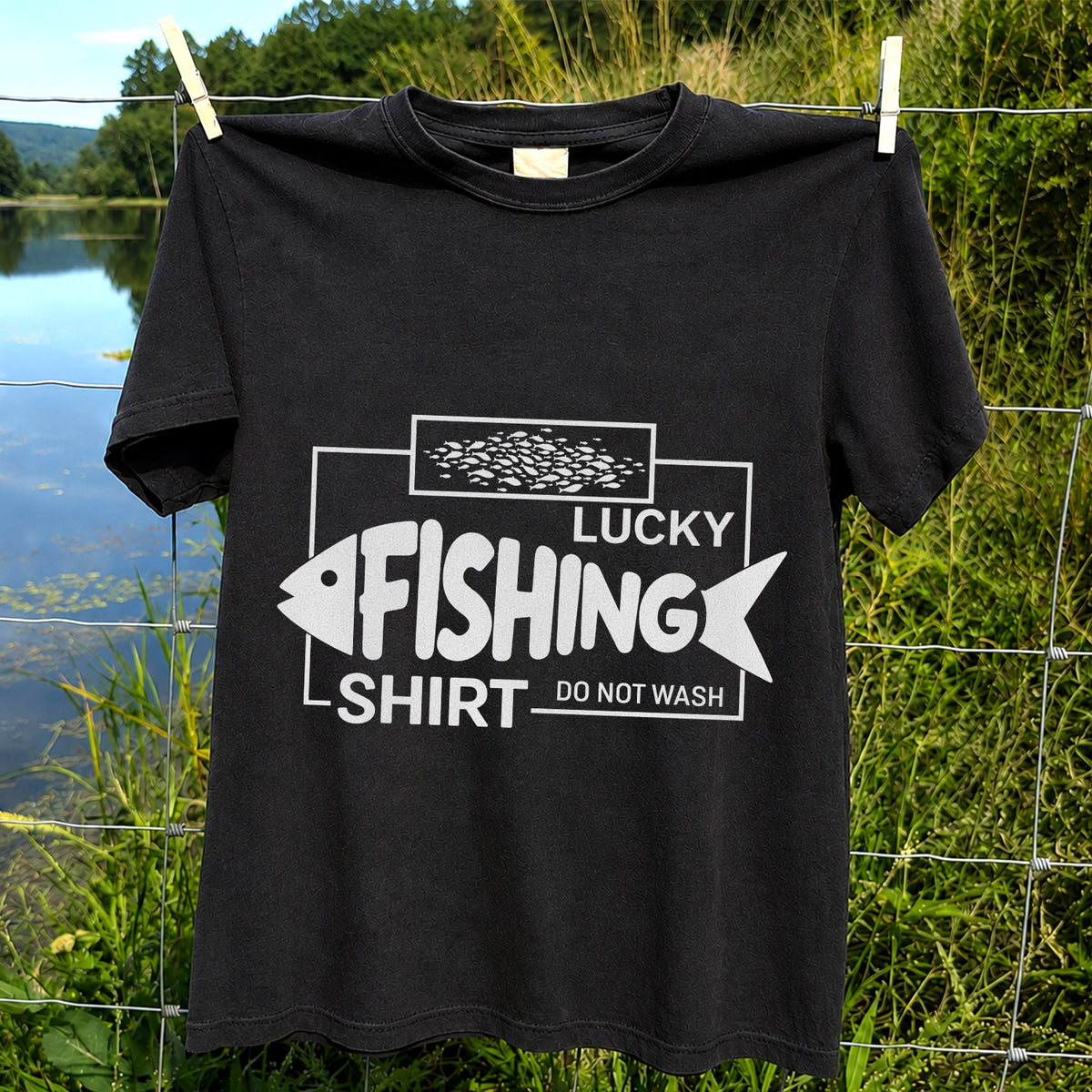 Lucky Fishing Shirt Do Not Wash Funny Fish Graphic T-Shirt