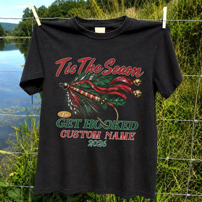 Personalized Christmas Fly Fishing Custom Name T-Shirt
