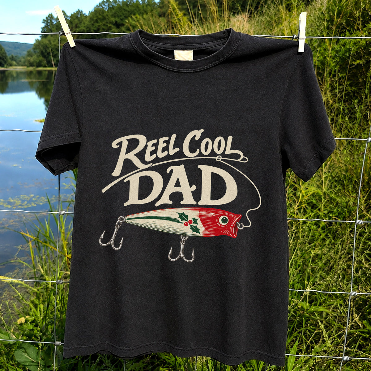 Reel Cool Dad Fishing Lure Graphic T-Shirt