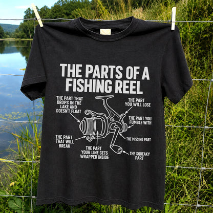 Fishing Reel Parts Diagram Humor Graphic T-Shirt