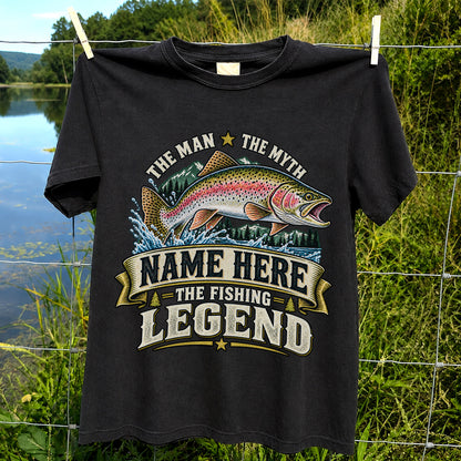 Personalized The Man The Myth The Fishing Legend Rainbow Trout T-Shirt