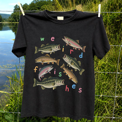 Weird Fishes Bass and Trout Fishing Graphic T-Shirt