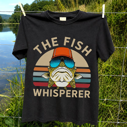 The Fish Whisperer Bass in Sunglasses Funny Fishing T-Shirt