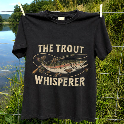 The Trout Whisperer Vintage Fly Fishing Graphic T-Shirt