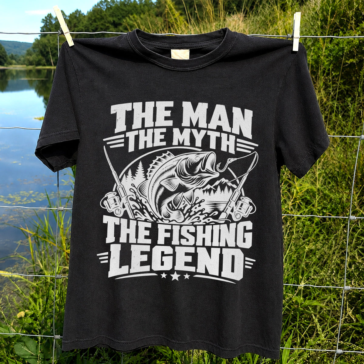 The Man The Myth The Fishing Legend Bass Graphic T-Shirt