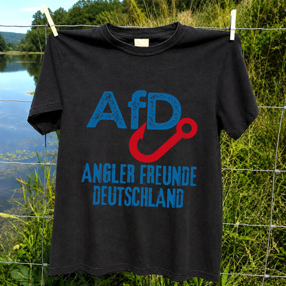 AFD Angler Freunde Deutschland Fishing Hook Graphic T-Shirt