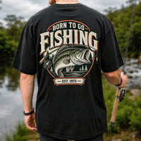 Born to Go Fishing Est. 1975 Vintage Bass Graphic T-Shirt | Back Print
