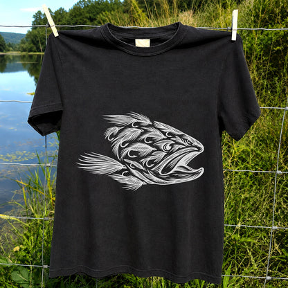 Fly Fishing Fish Design Graphic T-Shirt