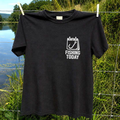 Fishing Today Calendar and Hook Minimalist Graphic T-Shirt