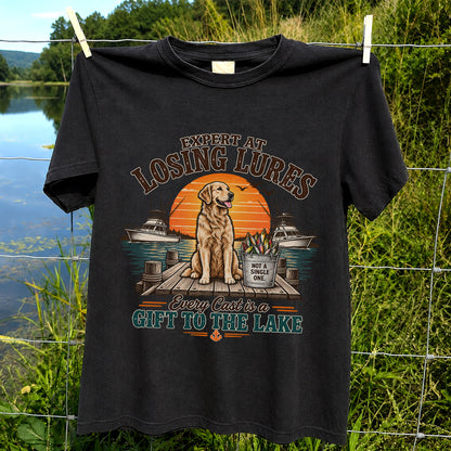 Expert at Losing Lures Golden Retriever Funny Fishing T-Shirt