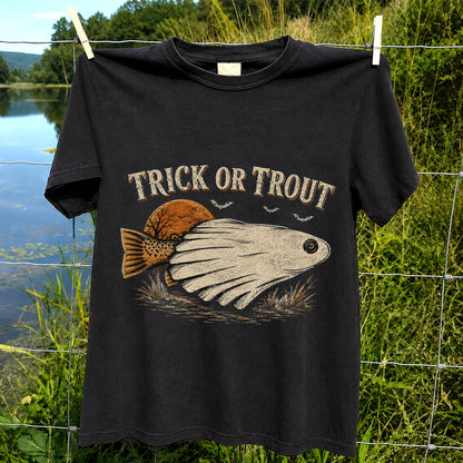 Trick or Trout Halloween Fishing T Shirt