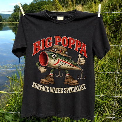 Big Poppa Surface Water Specialist Fishing Lure Graphic T-Shirt