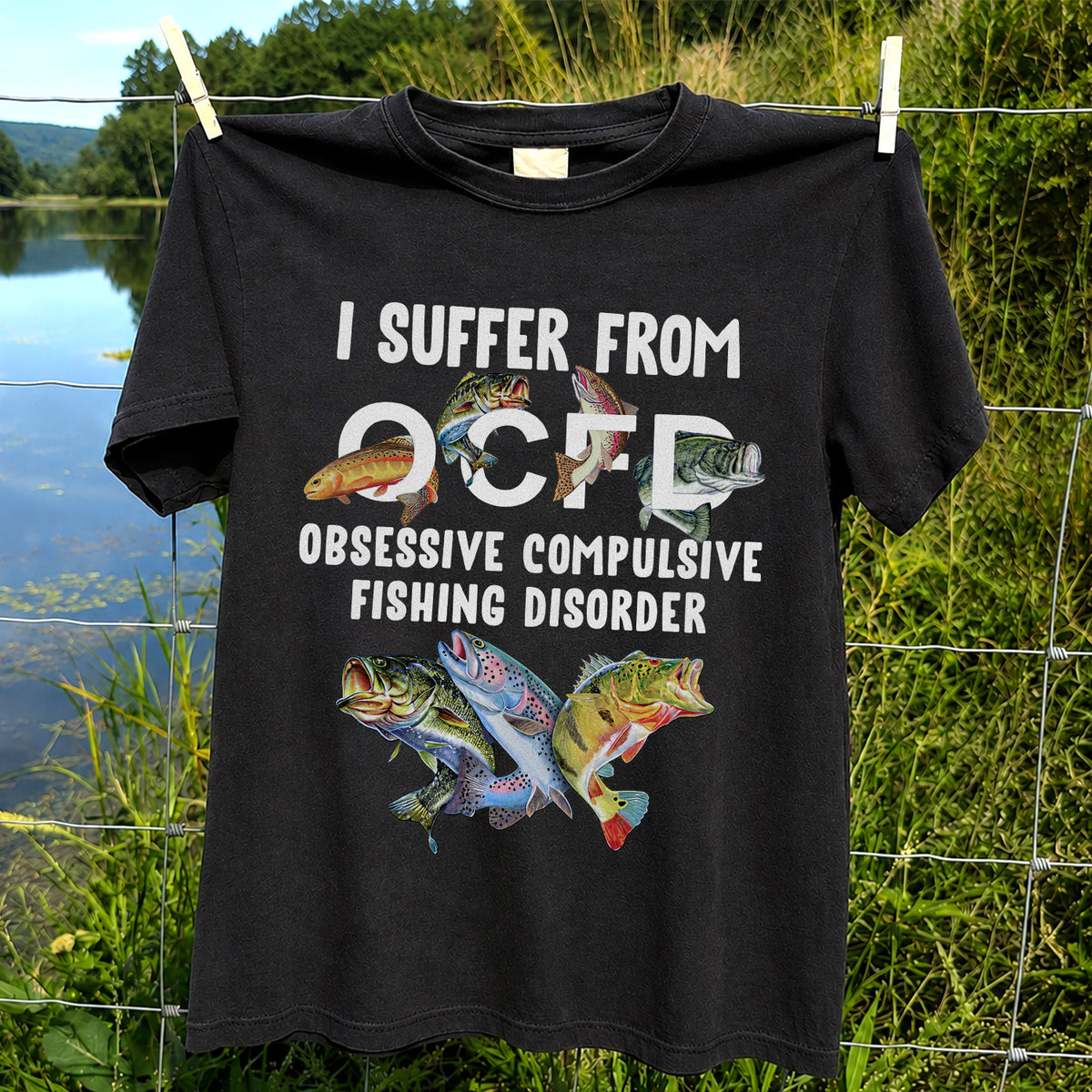 Fishing Obsession Colorful Fish Graphic T-Shirt