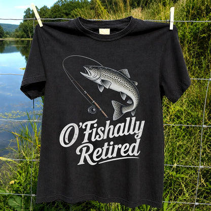 Retired Trout Fishing Rod Graphic T-Shirt