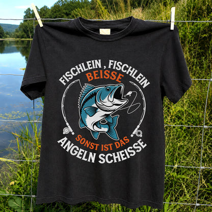 Fischlein Fischlein Beisse Funny Fishing Graphic T-Shirt