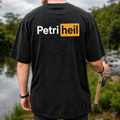 Petri Heil Fishing Logo Graphic T-Shirt | Back Print