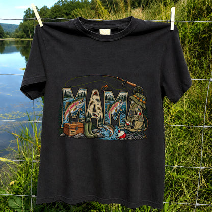 Mama Rainbow Trout Fly Fishing Vintage Graphic T-Shirt