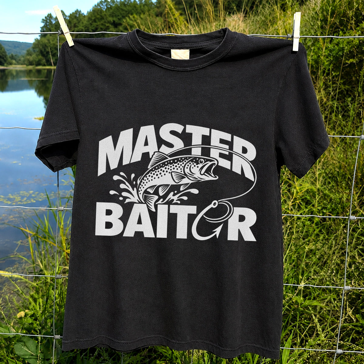 Master Baiter Funny Trout and Fishing Hook T-Shirt