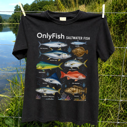 OnlyFish Saltwater Fish Identification T-Shirt