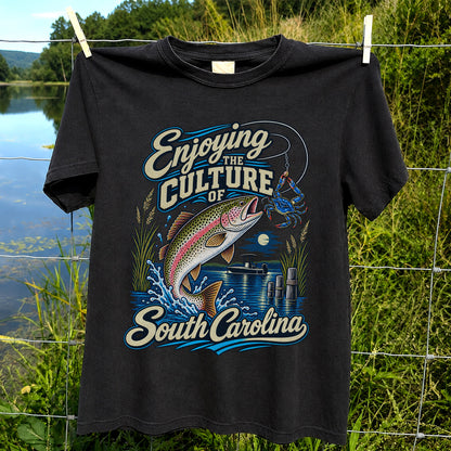 Enjoying the Culture of South Carolina Trout and Crab Fishing T-Shirt