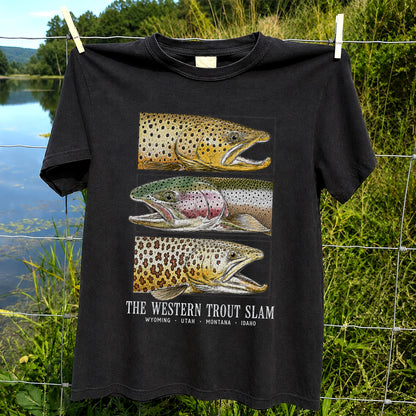 The Western Trout Slam Wyoming Utah Montana Idaho Fishing T-Shirt