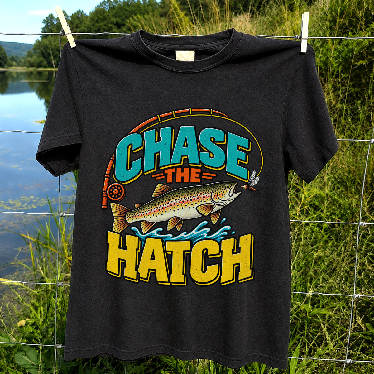 Chase the Hatch Brown Trout Fly Fishing T-Shirt