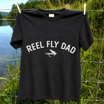 Reel Fly Dad Fly Fishing Lure Graphic T-Shirt