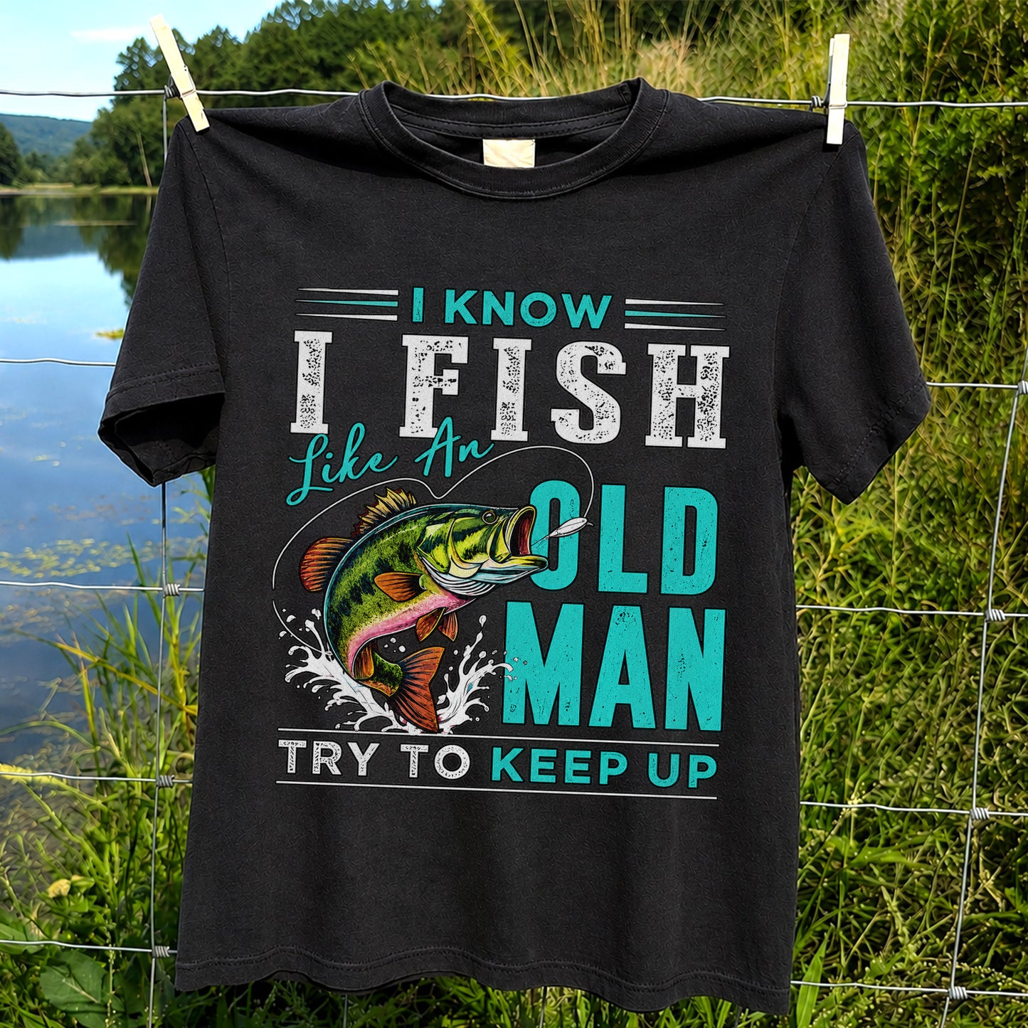 I Know I Fish Like an Old Man Try to Keep Up Bass Fishing T-Shirt