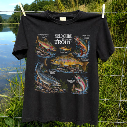 Field Guide to Trout Fishing Species Graphic T-Shirt