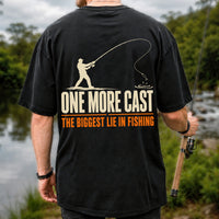 Fishing Angler Silhouette Graphic T-Shirt | Back Print