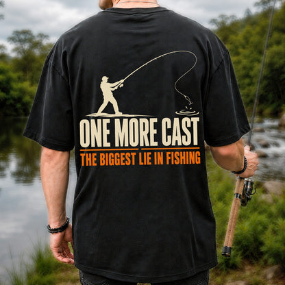 Fishing Angler Silhouette Graphic T-Shirt | Back Print