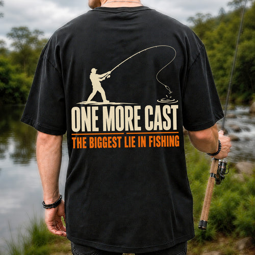 Fishing Angler Silhouette Graphic T-Shirt | Back Print