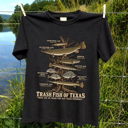 Trash Fish of Texas Gar and Freshwater Fish Graphic T-Shirt