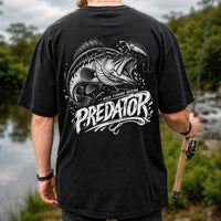 Predator Bass Fishing Design Largemouth Bass Graphic T-Shirt | Back Print