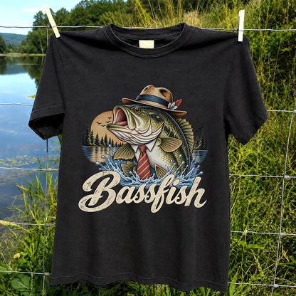 Cowboy Hat Bass Fishing Graphic T-Shirt
