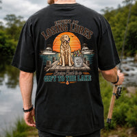 Expert at Losing Lures Golden Retriever Funny Fishing T-Shirt | Back Print