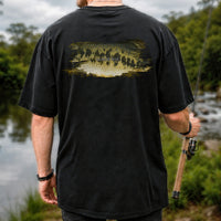 Custom Text Bass Fishing Graphic T-Shirt | Back Print