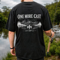 One More Cast Funny Lake Fishing Graphic T-Shirt | Back Print