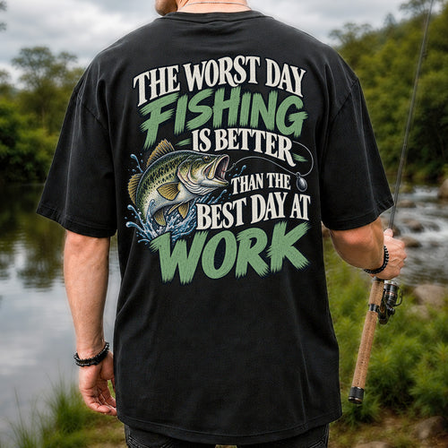 Largemouth Bass Fishing Humor Graphic T-Shirt | Back Print