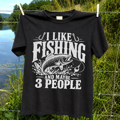 Funny Trout Fishing Three People Graphic T-Shirt