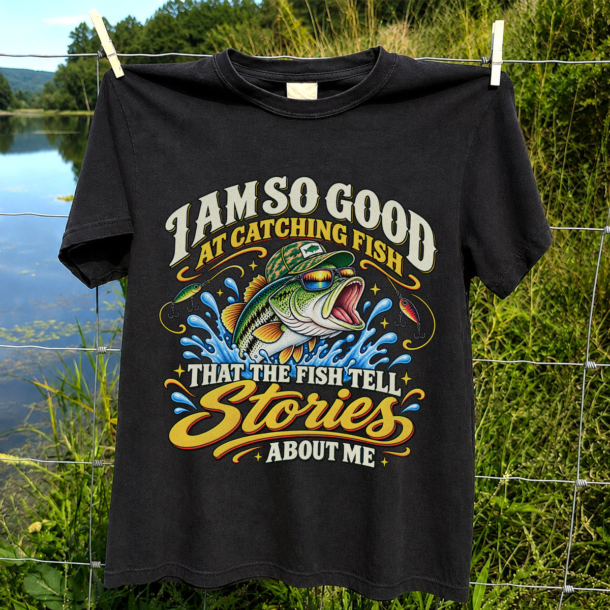 I Am So Good at Catching Fish Bass Fishing Graphic T-Shirt