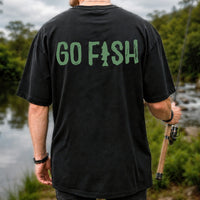 Go Fish Funny Fishing Graphic T-Shirt | Back Print