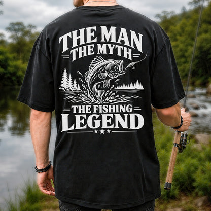 The Man The Myth The Fishing Legend T-Shirt | Back Print