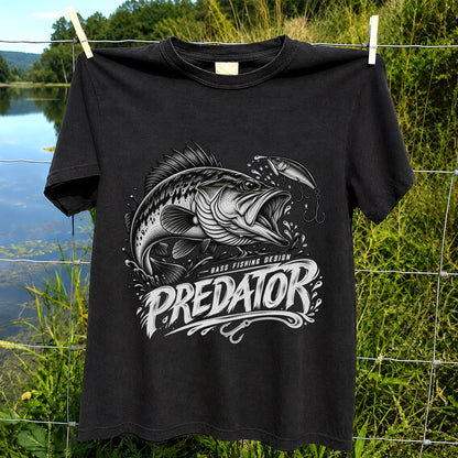 Predator Bass Fishing Design Largemouth Bass Graphic T-Shirt